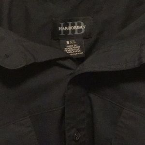 Harbor Bay Button down Shirt Size 5Xl Navy Blue